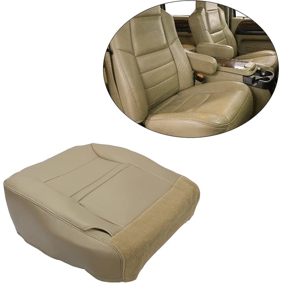 Kojem Seat Covers Leather Compatible with 2000 2001 Ford Excursion Limited XLT - Passenger Bottom Side, Tan