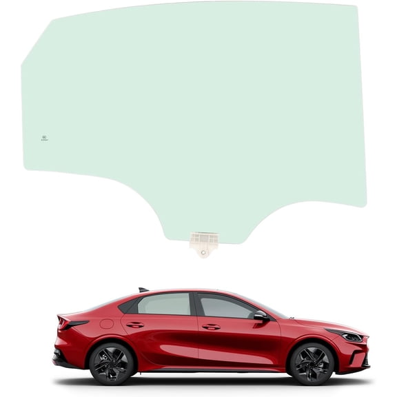 Kojem Side Door Glass Compatible with 2019-2024 Kia Forte 4 Door Sedan Passenger (R.H) Side Rear Door Window Glass