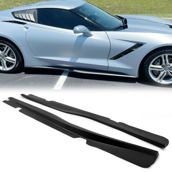 Kojem Side Skirts Rocker Panel Splitter Extension for 2014-2019 C7 Chevrolet Chevy Corvette 2-Door 15 16 17 18