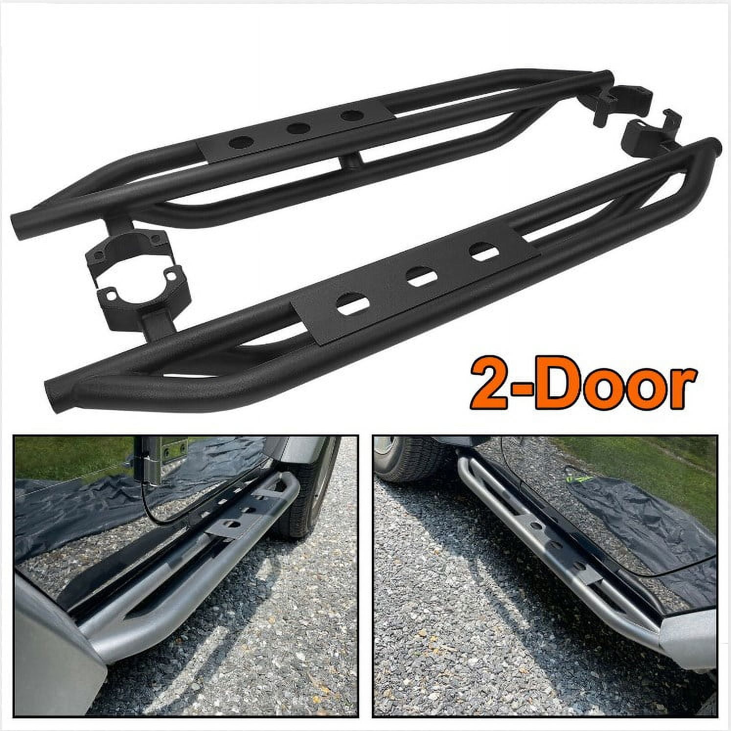 Kojem Side Step Nerf Bar Fit for 2007-2018 Jeep Wrangler JK Running Board Rock Slider Rail 2-Door Armor Guard