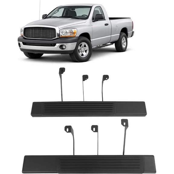 Kojem Side Step Steel Plastic Powder Coated Textured Black Compatible with 2002-2008 Dodge Ram 1500 2500 Regular Cab