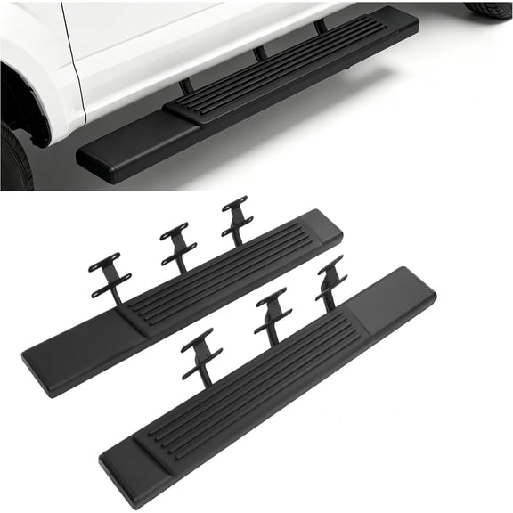 Kojem Side Step Steel Plastic Powder Coated Textured Black Compatible with 2015-2026 Ford F150 Regular Cab