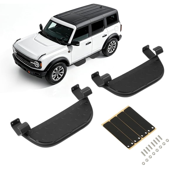 Kojem Side Step Steel Powder Coated Black Compatible with 2021-2025 Ford Bronco 24 Door
