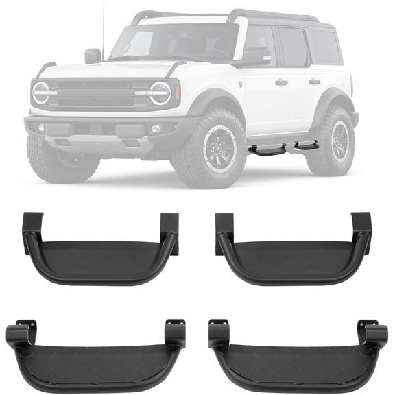 Kojem Side Step Steel Powder Coated Black Compatible with 2021-2025 Ford Bronco 4 Door