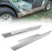 Kojem Silver Rocker Panel Compatible with 1996-2013 EZGO TXT Golf Cart Pair Aluminum Silver Side Diamond Plate Cover