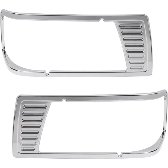 Kojem Silvery Cover Compatible with Peterbilt 377 Turck Replacement For 16-07213 Front Light Lamp Headlamp Door Cover Trim Plasticabs Chrome Silvery Driverpassenger Side Replacement For 16-07213