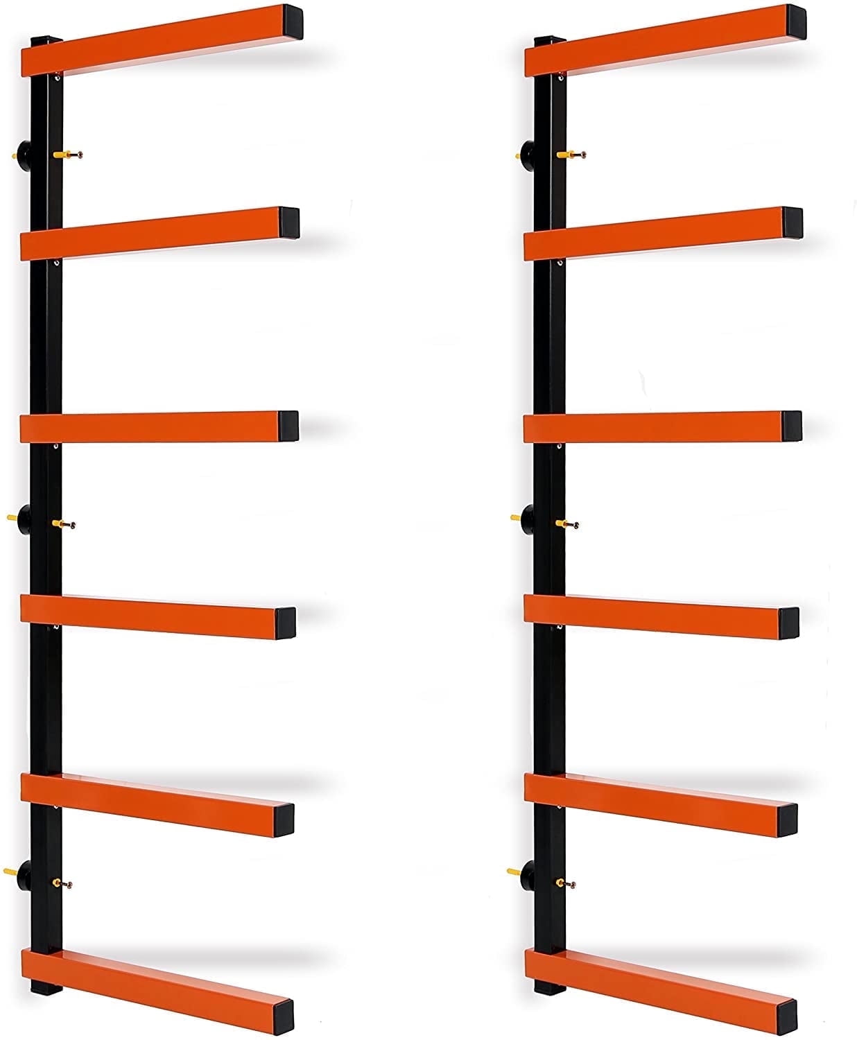 Kojem Six-Level 600 lb Capacity Lumber Storage Rack Wall-Mounted Both Indoor and Outdoor Use Wood Organizer Rack