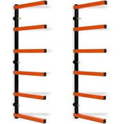 Kojem Six-Level 600 lb Capacity Lumber Storage Rack Wall-Mounted Both Indoor and Outdoor Use Wood Organizer Rack