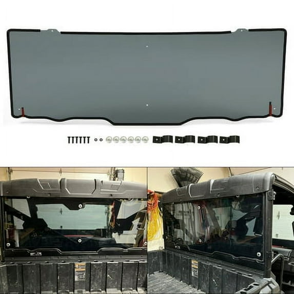 Kojem Smoke Rear Windshield for 2013-2023 Polaris Ranger XP 900 1000 CREW XP 570 Tinted