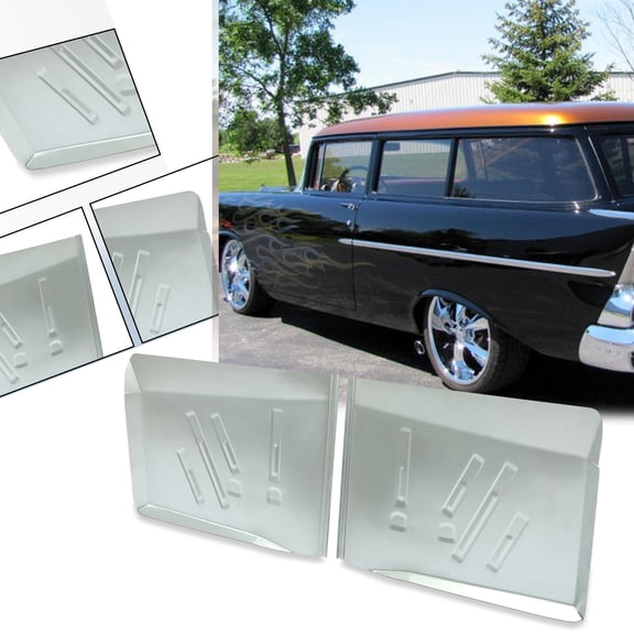 Kojem Steel Rear Cab Floor Pans Sheet fits 1955 1956 1957 Chevy Chevrolet All Models Pair Galvanized Silvery