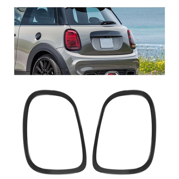 Kojem Tail Light Bezel for 2014-2024 Mini Cooper F55 F56 F57 Models Replacement for 51137300631 Driver & Passenger Side Plastic(ABS) Chrome Black