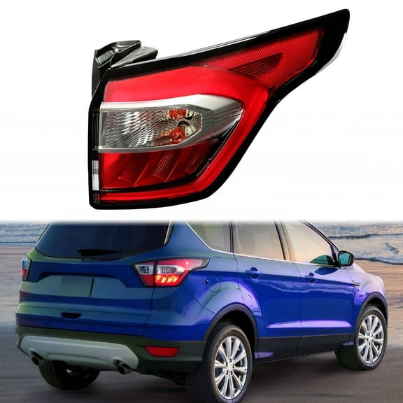 Kojem Tail Light Compatible with 2017-2019 Ford Escape Kuga Replacement for GJ5Z-13404-C Outer Tail Brake Lamp Clear Lens Passenger Right Side