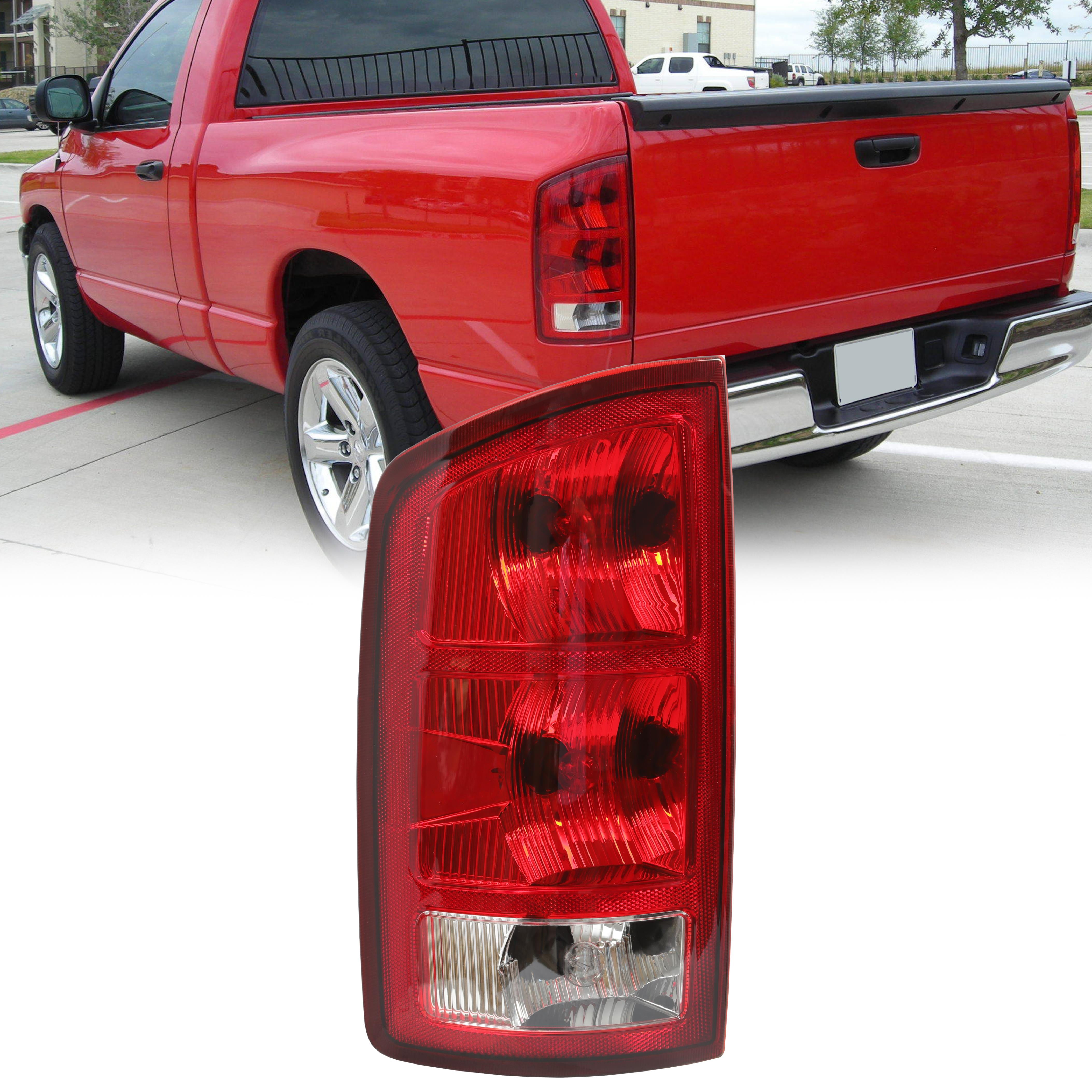 Kojem Tail Light Lamp Driver Side for 2002-2006 Dodge Ram 1500 2500 3500  w/Bulbs and Wiring Harness Replacement for CH2800147 55077347AF
