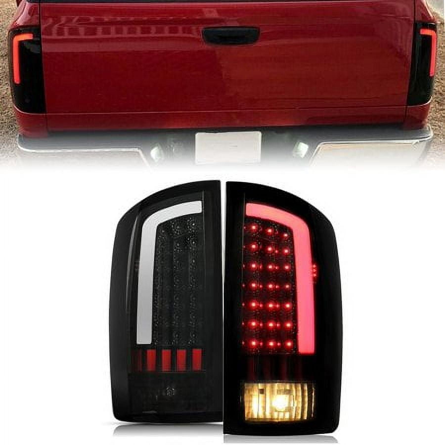 Kojem Pair LED Tail Lights Assembly for 2003-2006 Dodge Ram 1500 2500 3500 (Smoked Lens+Black Housing) Brake Turn Signal Lamp