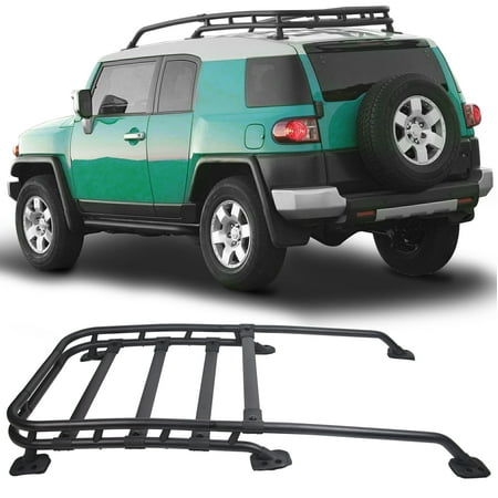 Kojem Roof Rack Rail Cargo Carrier for Toyota FJ Cruiser, 150 lbs Capacity, Black Aluminum
