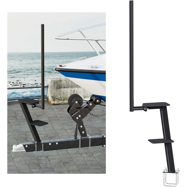 Kojem Black Steel 2 Steps Boat Trailer Universal Accessory: Easy ...