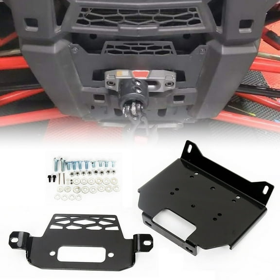 Kojem UTV Polaris Winch Mount Plate Bracket for 2015 2016 2017 2018 2019 RZR 900 1000 Turbo General Model KFI 101220