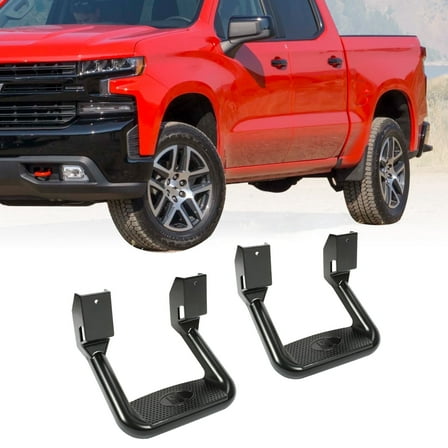 Kojem Universal 2 Pcs Side Step Nerf Bars for 67-20 Chevrolet GMC Ford Isuzu Mitsubishi Dodge Jeep Nissan Toyota Mazda Aluminum Electrophoresis Black