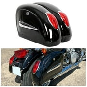 Kojem Universal Motorcycle Saddle Bags W/ Lights & Locks Fit Motorcycle Crusier Honda Yamaha Harley Suzuki Kawasaki