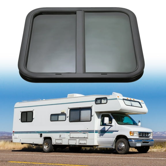 Kojem Universal RV Window 24"x 22" Teardrop Horizontal Sliding for RV Camper Cargo Trailer
