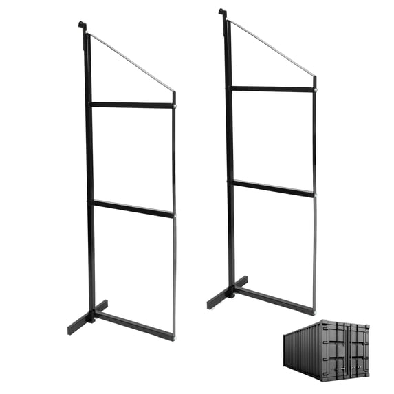 Kojem Universal Shipping Container Shelving Shelf Bracket Wall Mounting Black Steel Pair