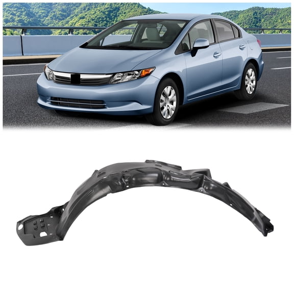 Kojem Wheel Liner Splash Shields Guard for 2012-2015 Honda Civic Replacement for HO1248142 Driver Side Inner Fender