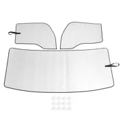 Kojem Windshield Sunshade Set Front & Sides for 2013-2024 Kenworth T680 Plastic Silvery