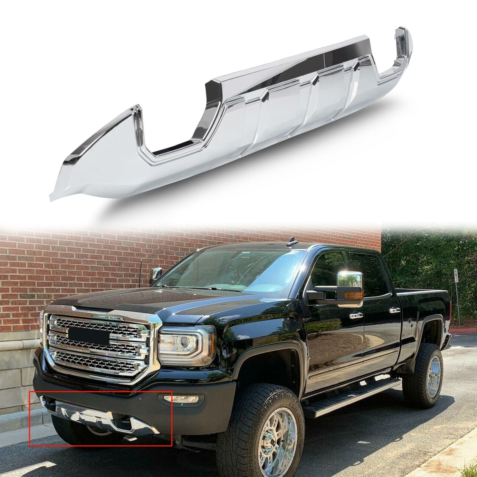 Front Bumper Tow Hook Panel Cover Trim Chrome For Chevrolet Silverado  2019-2023