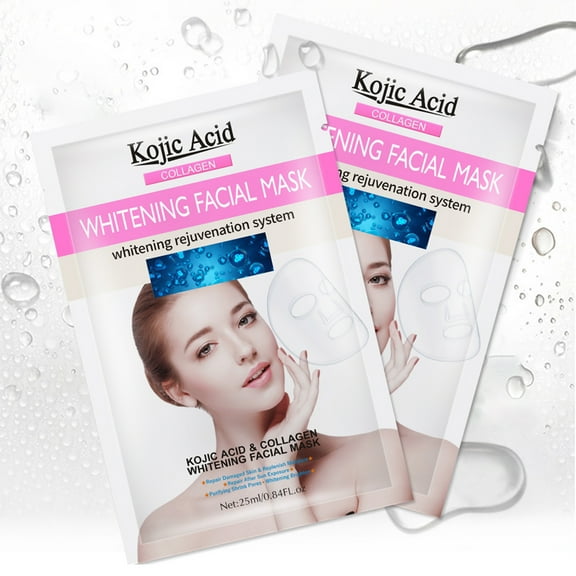 Kojic Acid Essence Full Face Facial Mask 10 Sheet - Sensitive Soothing, Moisturizing, Nourishing Cleansing Face Mask - Natural Skincare Spa Facial Mask Set for Women, Men