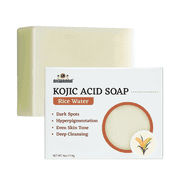 Akwaaba Kojic Acid Soap Bar Rice Water | 4 oz | Gently Cleansing Bar Soap | With Rice Water | For Daily Skin Care | 113 g