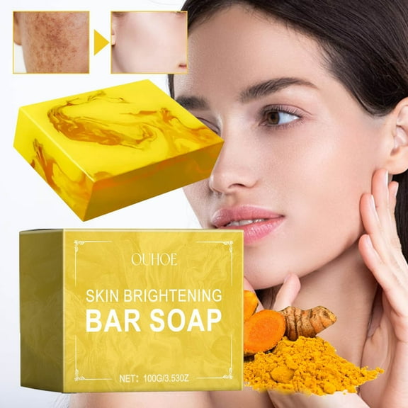 Kojic Acid Soap for Dark Spots, Lemon Turmeric Kojic Acid Soap Skin Brightening Soap, Turmeric Soap Bar For hyperpigmentation, Hand Soap Bar Acne Face Body Bar Deep Cleansing Face Wash