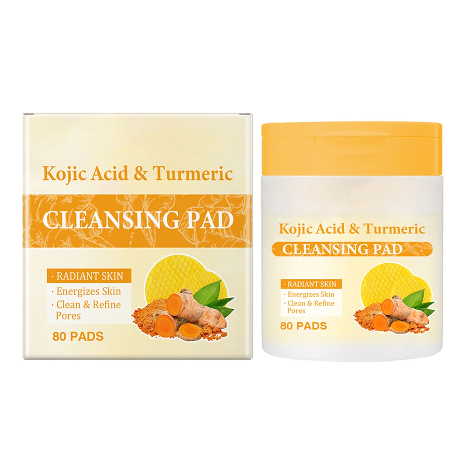 Kojic Acid & Turmeric Cleansing Pads Skin Repair Face Pads for Dark Spots, Pore Minimizing