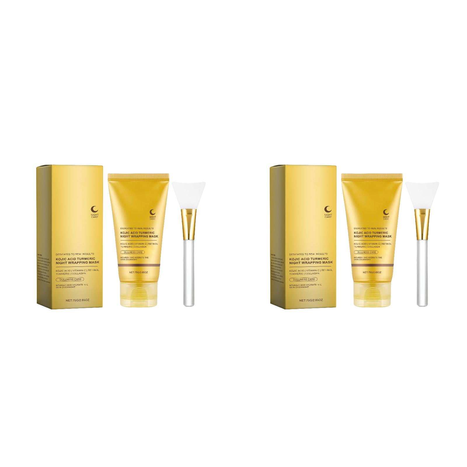 Kojic Acid Turmeric Night Wrapping Mask with Jelly Brush, Collagen ...