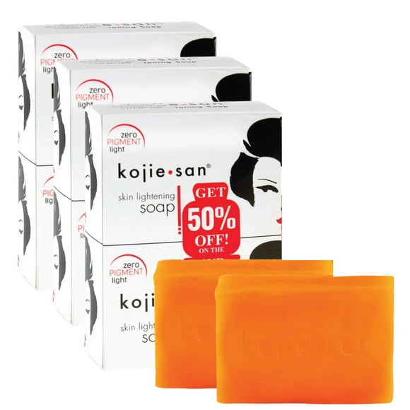 Kojie San Kojic Acid Soap with Coconut & Tea Tree Oil, Skin Tone Bar, 135g, 6-Pack