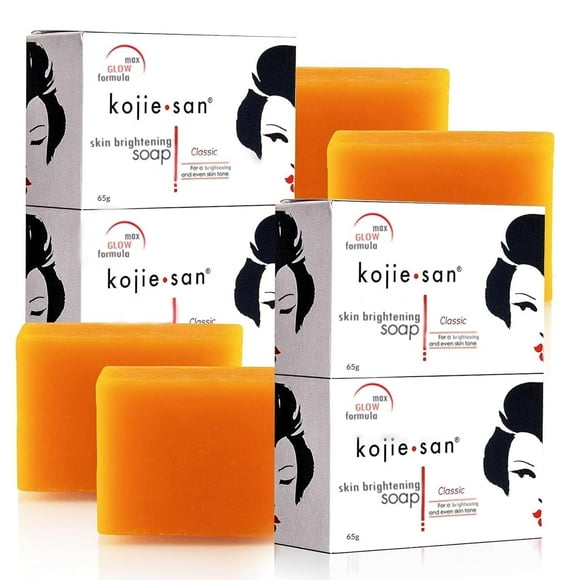 Kojie San Kojic Acid Soap with Coconut & Tea Tree Oil, Skin Tone Bar, 65g, 4-Pack