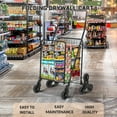 thumbnail image 1 of Kojooin 110L Heavy Duty Folding Cart | Stair-Climbing 360° Wheels | 110LB Capacity Utility Wagon for Groceries, Laundry & Multi-Floor Transport, 1 of 13
