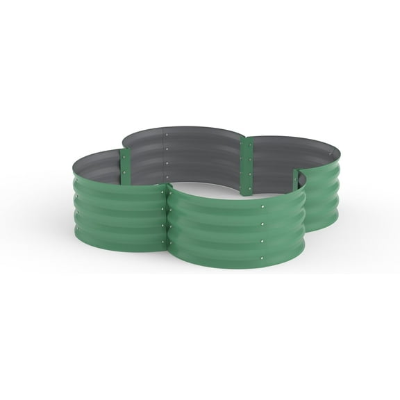 Kojooin 2-Pack Petal-Shaped Galvanized Raised Garden Bed for Deep Root Growth