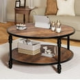 thumbnail image 1 of Kojooin 36" Round Coffee Tables with Storage, 2-Tier Round Coffee Table, Center Table Modern Wood Coffee Table, Easy Assembly, 1 of 8
