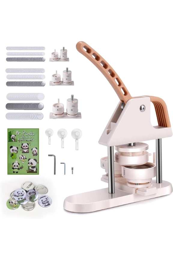 3rd Gen 58mm Button Maker Machine - No Installation DIY Badge Press System Button Parts & Templates, 2.28in Pin Badge Maker for Crafts