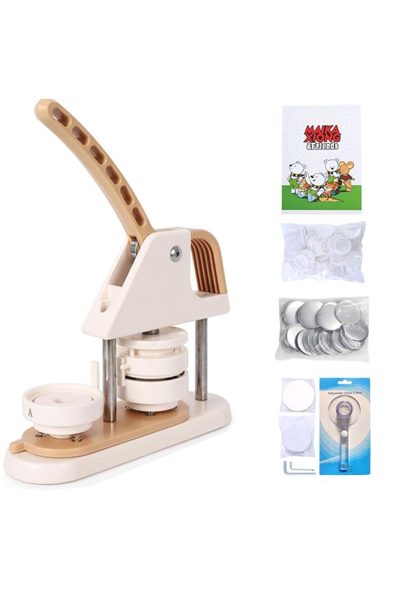 3rd Gen 58mm Button Maker Machine - No Installation DIY Badge Press System Button Parts & Templates, 2.28in Pin Badge Maker for Crafts
