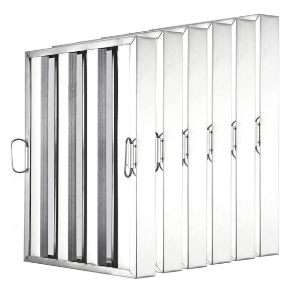 Kojooin 430 Stainless Steel Groove Baffle Filters – Restaurant Kitchen Exhaust Hood Replacement Filters