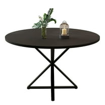 Kojooin 47" Round Dining Table with Metal Base for 4-6 Seats, Ideal for Kitchen and Dining Rooms