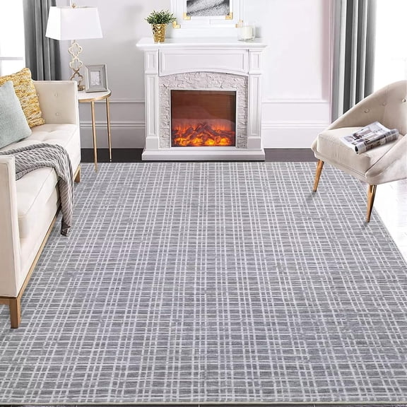 Kojooin 4x6 FT Modern Area Rug,Soft Indoor Area Rugs,Low Pile Foldable Thin Rug,Grey