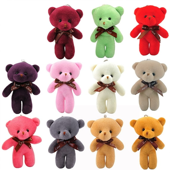 Kojooin 5.1inch Bear Plush Doll Soft Stuffed Animal Plushies Keychain Pendant Cute Bear Plush Toys For Gifts Keychain Backpack Decoration