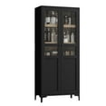 thumbnail image 1 of Kojooin 5 Tier Kitchen and Bathroom Storage Cabinet 63" Tall with Glass Doors and Adjustable Shelves, 1 of 9