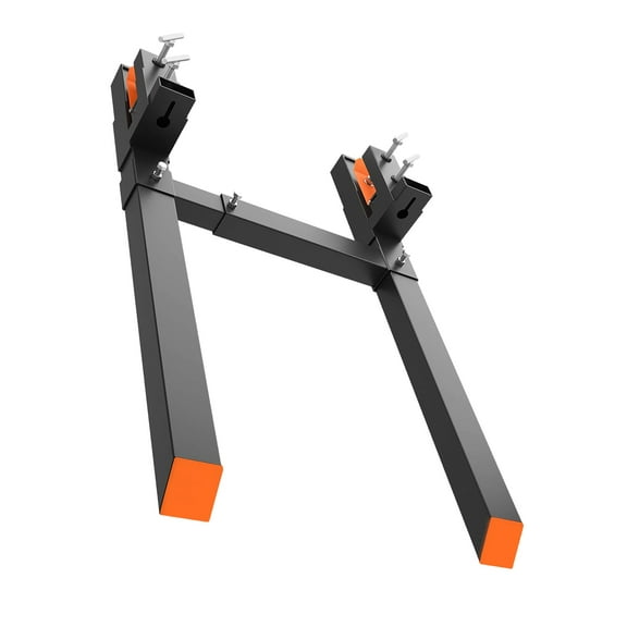 Kojooin 60-Inch Pallet Forks, 4000 Lb Load Capacity, Heavy-Duty Clamp Pallet Forks with Adjustable Stabilizer Bar, Suitable for Tractor Buckets and Skid Steer Loaders