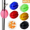 thumbnail image 1 of Kojooin 6pcs Silicone Fishing Rod Holder Straps 5 Hole Lightweight Fishing Tackle Ties Fishing Accessories, 1 of 6