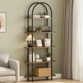 thumbnail image 1 of Kojooin 71" Bookshelf 5 Tier Bookcase Arched Display Racks Tall Bookshelf Freestanding Open Storage Shelf with Sturdy Metal Frame for Bedroom Living Room Home Office Bathroom, 1 of 9