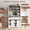 thumbnail image 1 of Kojooin 72" Farmhouse Bar Cabinet with Sliding Barn Door, Tall Kitchen Buffet with Storage Hutch and 3 Drawer, 1 of 8
