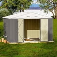 thumbnail image 1 of Kojooin 8*8 FT Metal Storage Shed for Outdoor,Steel Yard Shed with Design of Lockable Doors,Utility and Tool Storage,grey, 1 of 7